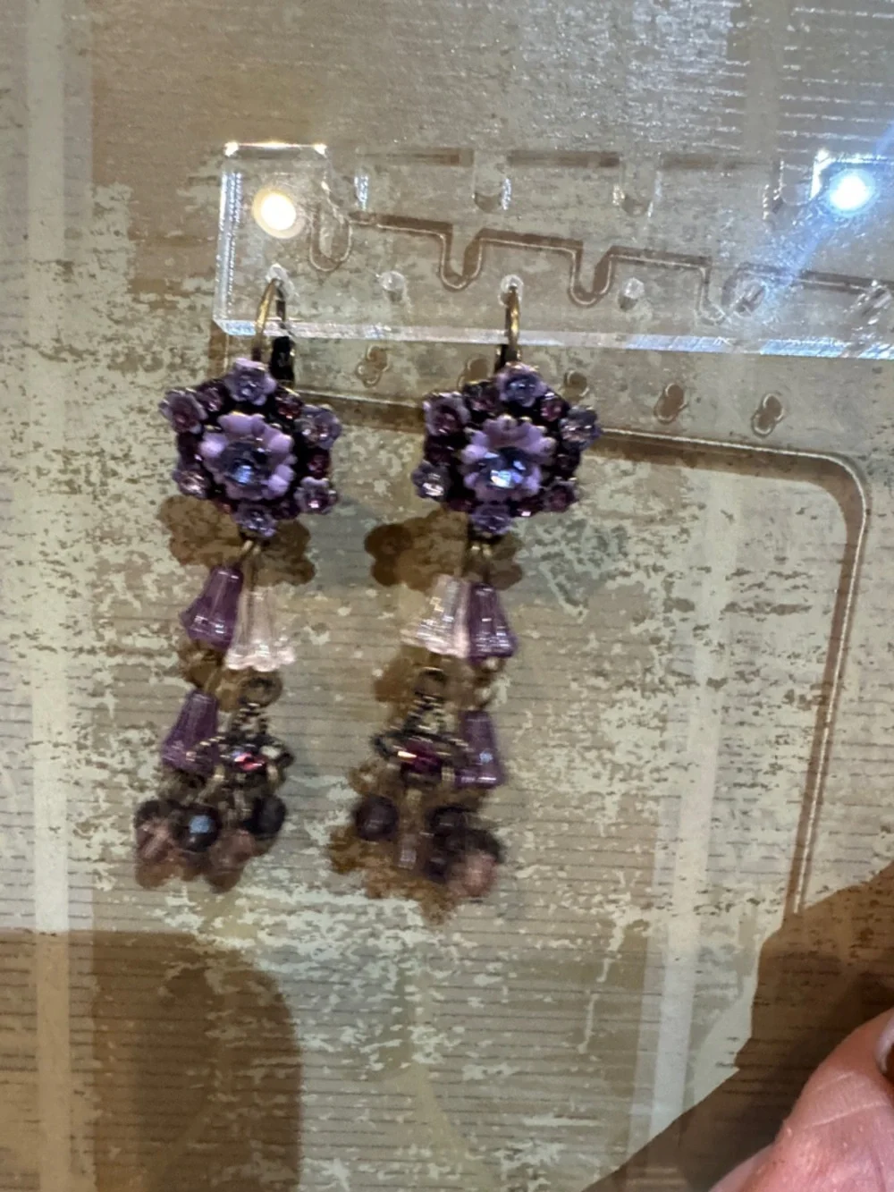 Stunning floral Bold purple floral enamel necklace set‎ from ISRAEL WOW
